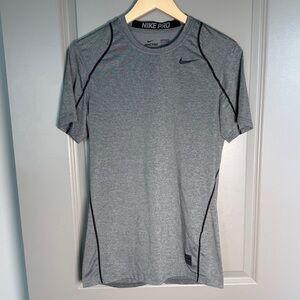 Nike Pro Dri-Fit Fitted Compression Tee | Heather Gray | Size S